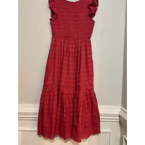 Anthropologie The Peregrine Midi Dress Size XS Petite Smocked Tiered Stretch XSP - Picture 4 of 8